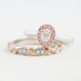 Pear Halo Ring Set
