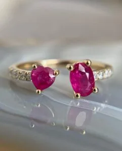 Heart and Oval Ring