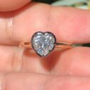 White Heart Bezel Ring