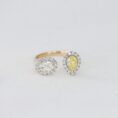 Yellow Pear Halo Ring