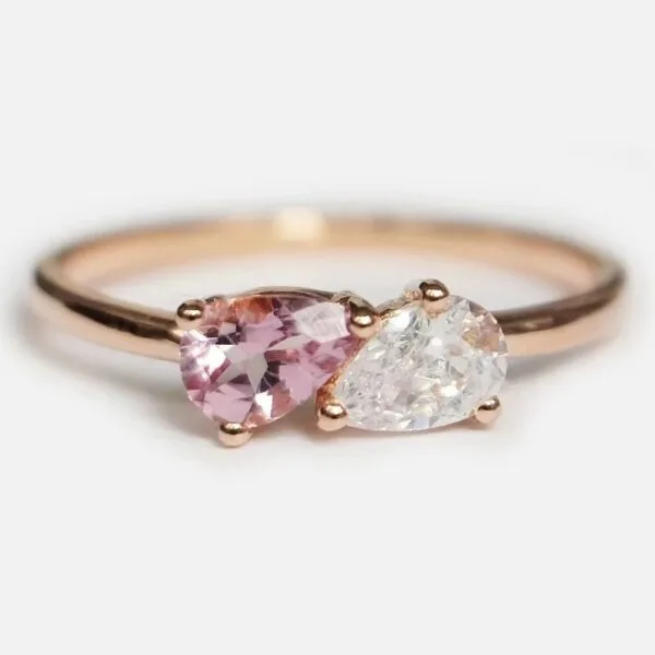 Pear Two-Stone Ring