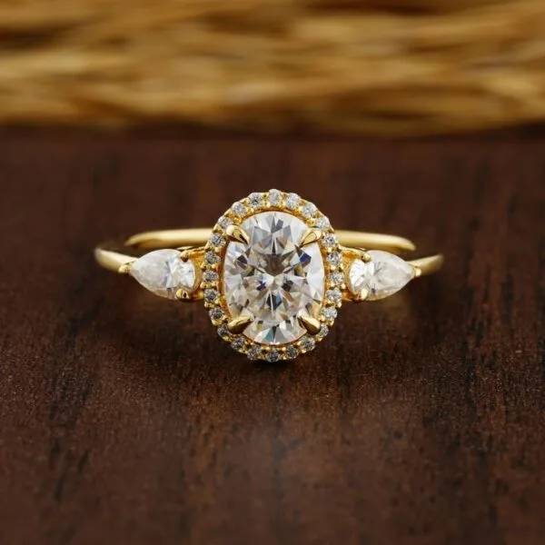 Oval Halo Anniversary Ring