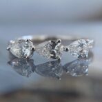 Pear Solitaire Anniversary Ring