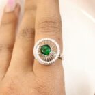 Green Round Solitaire Ring