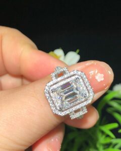 Emerald Double Halo Ring