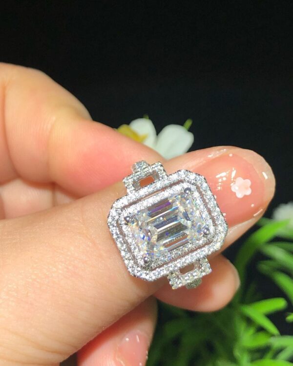 Emerald Double Halo Ring