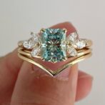 Radiant Solitaire Ring Set