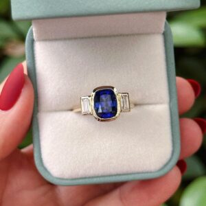 Cushion Bezel Birthstone Ring