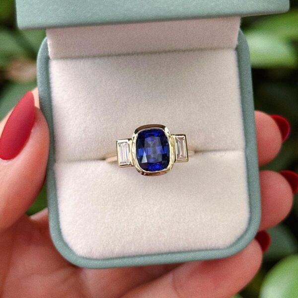 Cushion Bezel Birthstone Ring