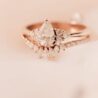 Pear Wedding Ring Set