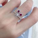 Pear Halo Birthday Ring