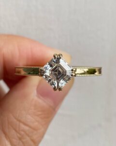 Asscher Solitaire Engagement Ring