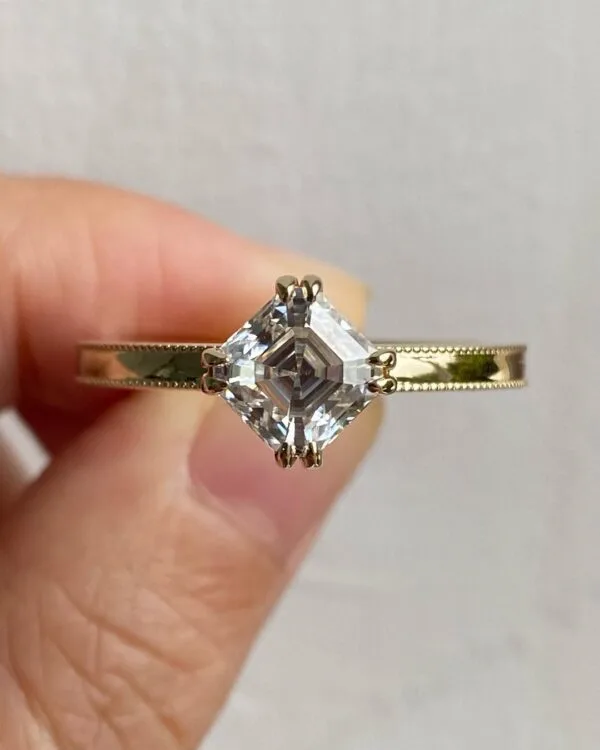 Asscher Solitaire Engagement Ring