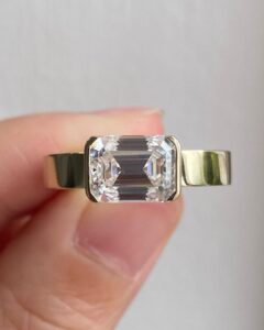 Emerald Bezel Anniversary Ring
