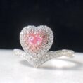 Heart Double Halo Ring