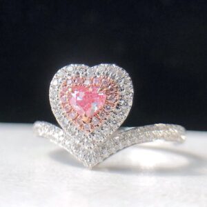 Heart Double Halo Ring
