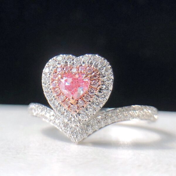 Heart Double Halo Ring