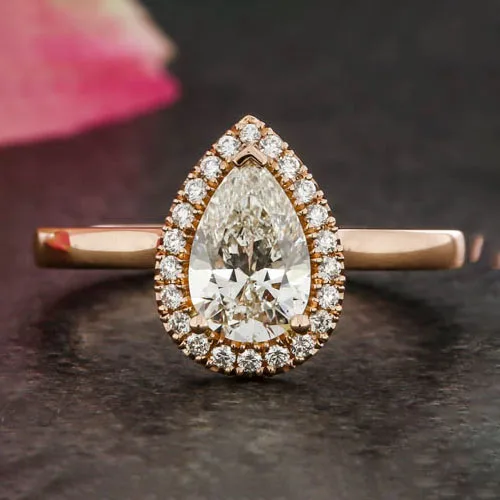 Pear Halo Engagement Ring