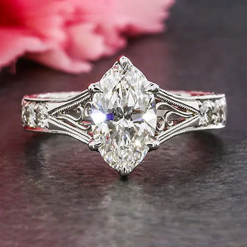 Marquise Solitaire Engagement Ring