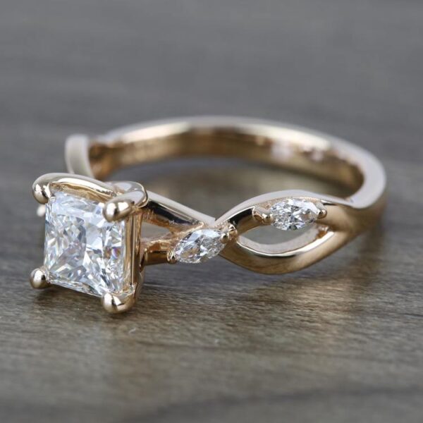 Dainty 2.4Ct White Princess Cut Solitaire Best Birthday Gift Ring For Her | Party Wear Ring - Image 2