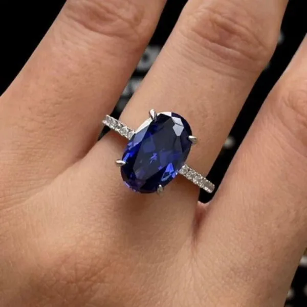 Oval Solitaire Anniversary Ring