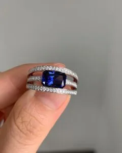 Blue Radiant Bezel Ring