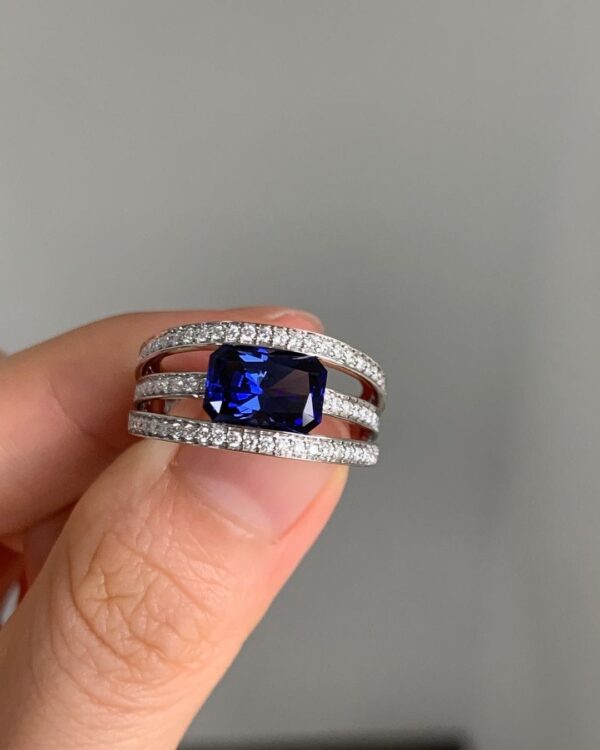 Blue Radiant Bezel Ring
