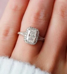 Radiant Halo Wedding Ring