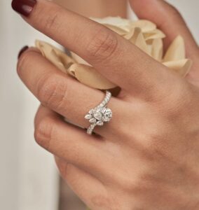 Pear Solitaire Anniversary Ring