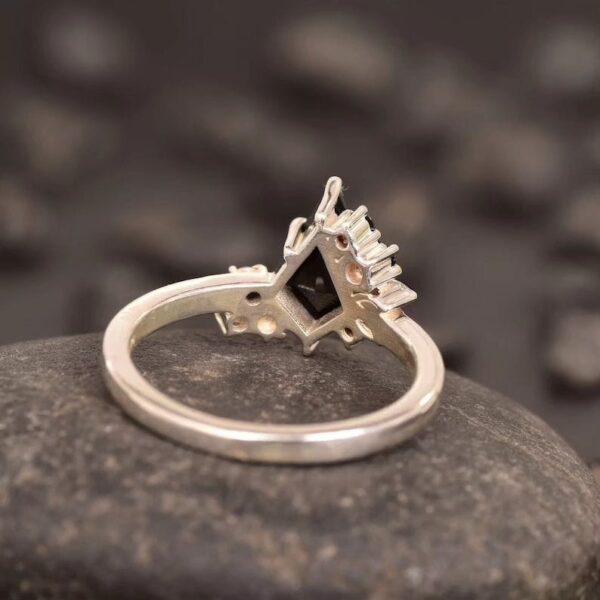 Delicate 2.4Ct Black Kite Cut Solitaire Beautiful Anniversary Gift Ring For Wife | Promise Ring For Her - Image 4