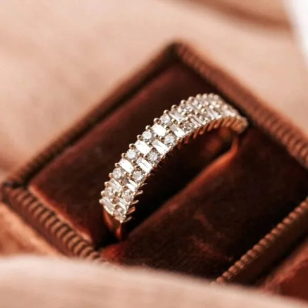 Baguette Half Eternity Band