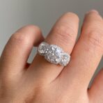 Cushion Three Stone Ring