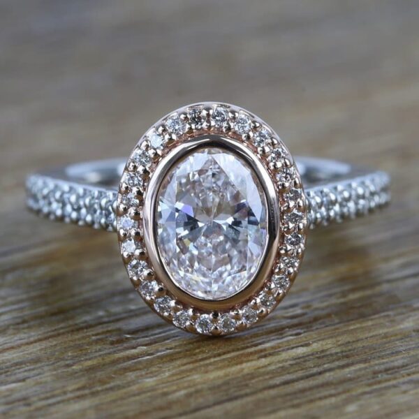 Oval Bezel Wedding Ring