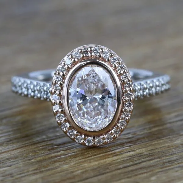Oval Bezel Wedding Ring