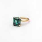 Green Asscher Promise Ring