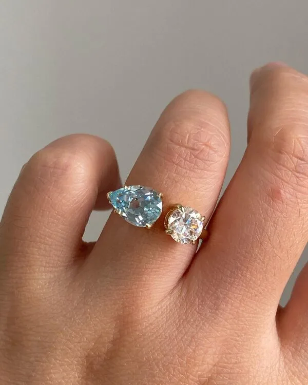Pear and Round Ring