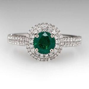 Round Double Halo Ring