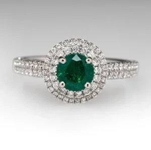 Round Double Halo Ring