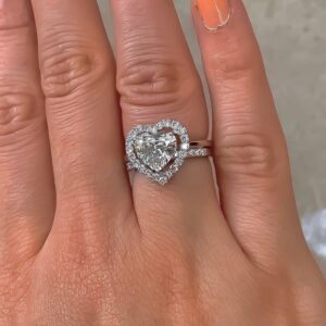 Heart Halo Engagement Ring