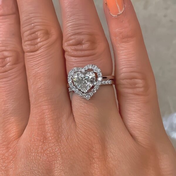Heart Halo Engagement Ring