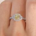 Cushion Halo Engagement Ring