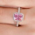 Pink Radiant Halo Ring