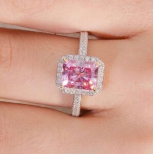 Pink Radiant Halo Ring