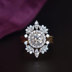Round Wedding Ring Set