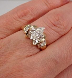Marquise Solitaire Wedding Ring