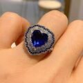 Heart Double Halo Ring