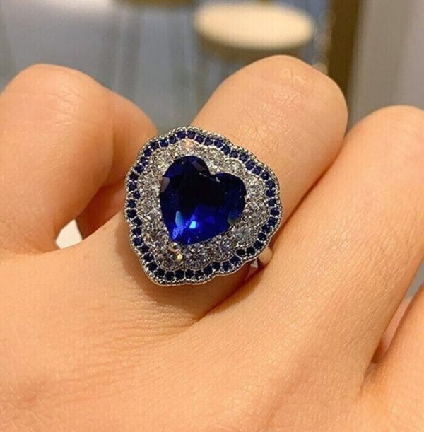 Heart Double Halo Ring