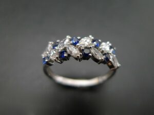 Blue Marquise Engagement Ring