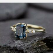Blue Emerald Anniversary Ring