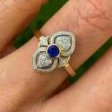 Blue Round Bezel Ring